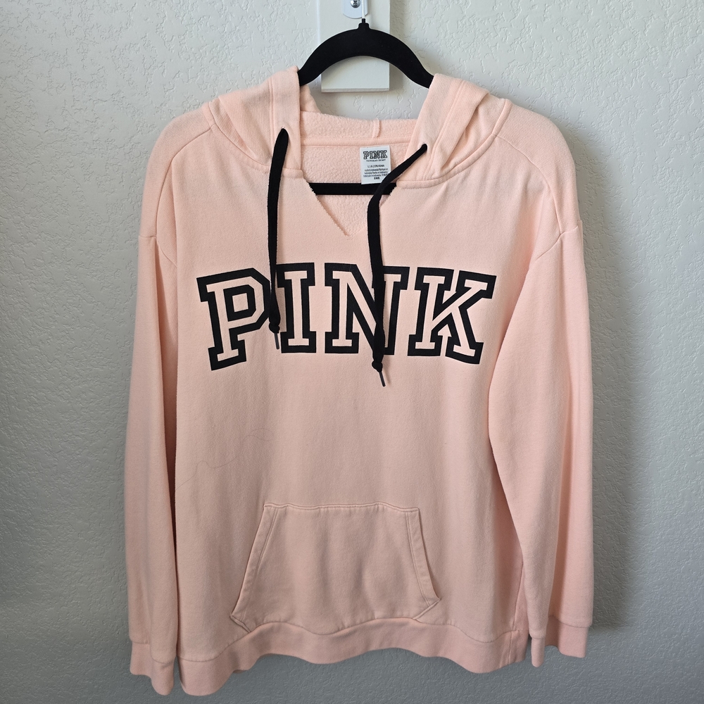 PINK Victoria's Secret Blush Hoodie with Black Accents